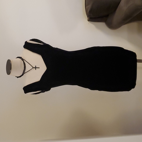 Vintage Dresses & Skirts - 🖤SOLD🖤 Vintage sexy goth velvet 90s bustier mini dress le chateau y2k